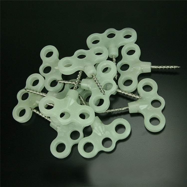 Outdoor 3-holed Luminous Threaded Tent Peg Camping Deck Stainless Steel Hook Safety Wind Noctilucent Cord Rope Fastener by bashfashion