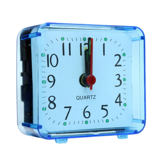 Square Alarm Clock Transparent Case Compact Digital Mini Bedroom Bedside Office Electronic Clock(Blue) by bashfashion