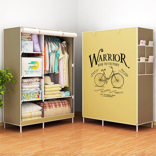 Non-woven Fabric Frame Reinforcement Wardrobe DIY Assembly Storage Organizer Detachable Clothing Furniture Shelf(Bike) by bashfashion