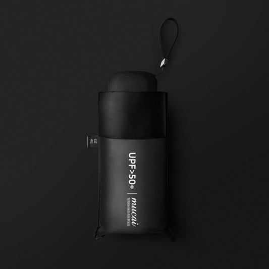 Mini Portable Umbrella Rain Women Windproof Durable 5 Folding Sun Umbrellas(Black) by bashfashion