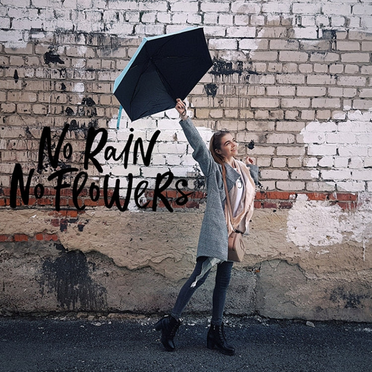 Mini Portable Umbrella Rain Women Windproof Durable 5 Folding Sun Umbrellas(Black) by bashfashion