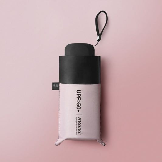 Mini Portable Umbrella Rain Women Windproof Durable 5 Folding Sun Umbrellas(Pink) by bashfashion