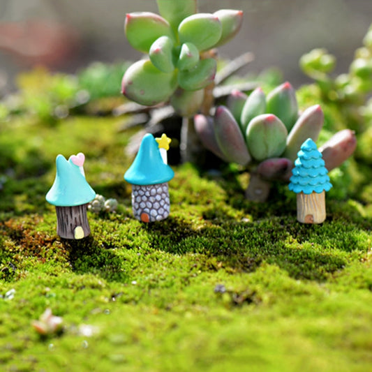 2 PCS Cartoon Tree House Moss Micro-landscape Fleshy Ornaments Jewelry, Random Style Delivery by bashfashion
