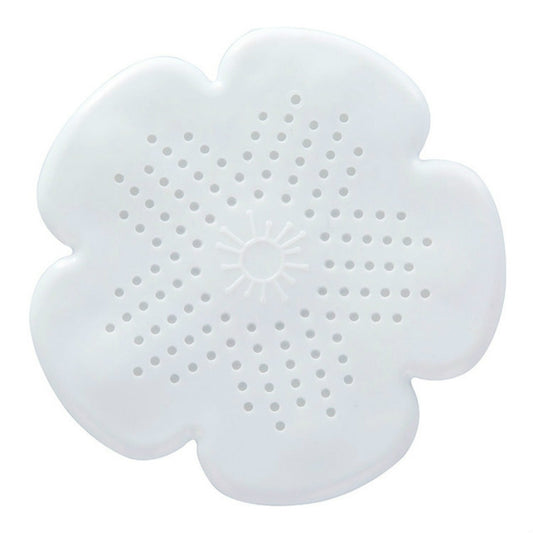 Flower Shape Bathroom Floor Drain Hair Stopper Filter Sink Strainer(White) by bashfashion