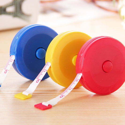 4 PCS 1.5m Cute Plastic Mini Automatic Retractable Tape Measure(Random Color Delivery) by bashfashion