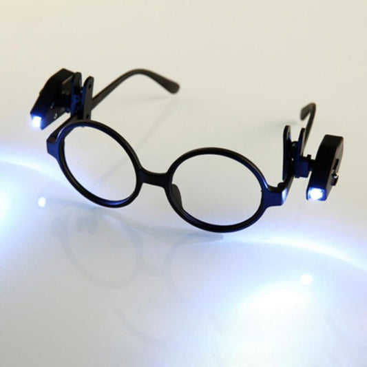 2 PCS Mini LED Flashlight Adjustable Eyeglass Clip Light Reading Ligh(Black) by bashfashion
