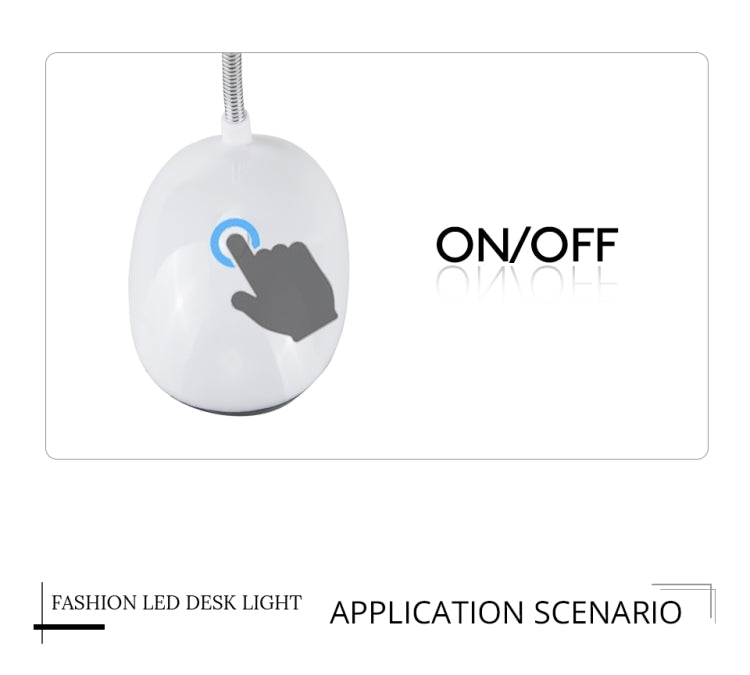 2 PCS Flexible Adjustable Portable Bedroom Reading Desk Lamp LED Night Light for Children(White) by bashfashion