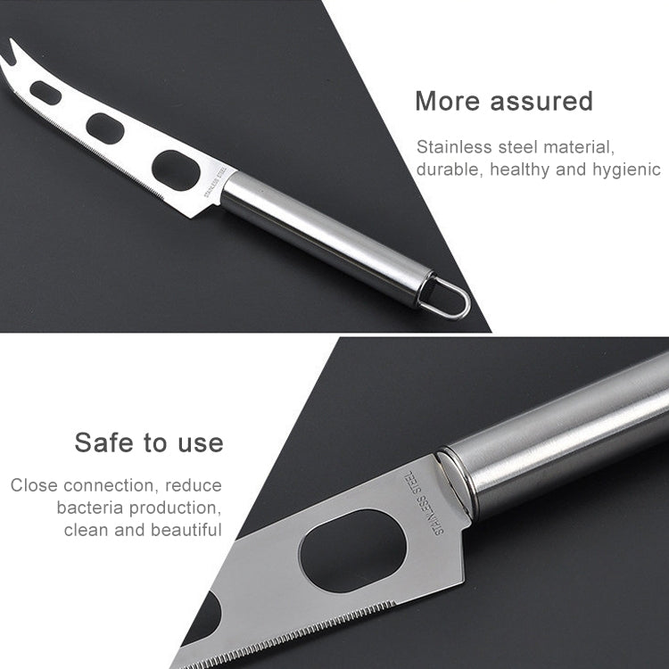Stainless Steel Cheese Knife With Fork Tip Cheese Butter Knife Slicer Butter Pizza Cutter by bashfashion