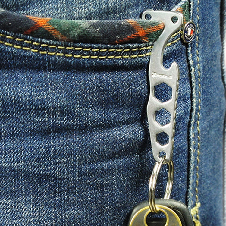 Pocket Carbon Stainless Steel Key Holder Bottle Opener Outdoor Sports Camping EDC Tool by bashfashion