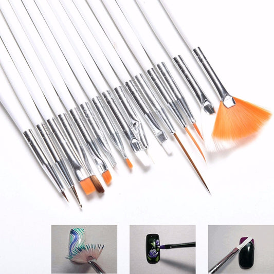 15 PCS/Set Nail Art Tools Brushes for Manicure Rhinestones Nails Decorations Nail Nrush Kit Painting Fingernail Tool Pen Kit by bashfashion