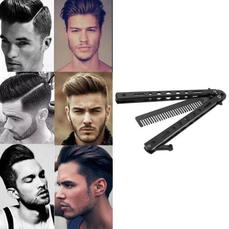 Salon Stainless Steel Practice Comb Practice Knife (Uncut) Butterfly Comb(Black) by bashfashion