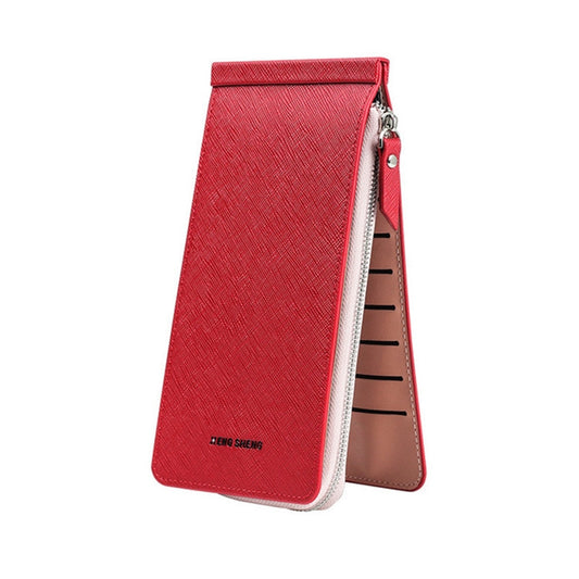 Ultra-thin Wallet Multi-card Position Multi-function Card Package Wallet(Red) by bashfashion