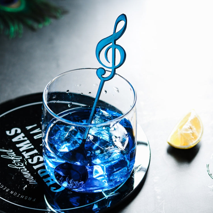 Creative Musical Note Spoon Coffee Stirring Scoop Stainless Steel Titanium Music Bar Spoon Gift Spoon(Colorful) by bashfashion