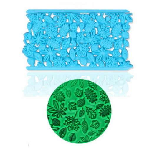 2 PCS Cake Fondant Tool Heart Shaped Diamond Texture Plaid Overpass Quyi Seal Printing Mould(Leaf Cut Mold 56004) by bashfashion