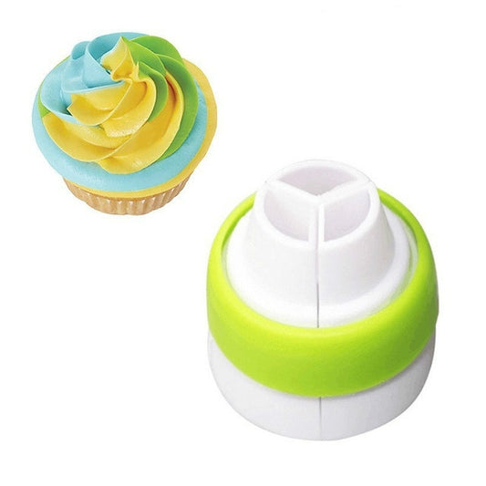 Nozzles Tips Cream Bag Tricolor Converter Cake Decorating Tools(Green) by bashfashion