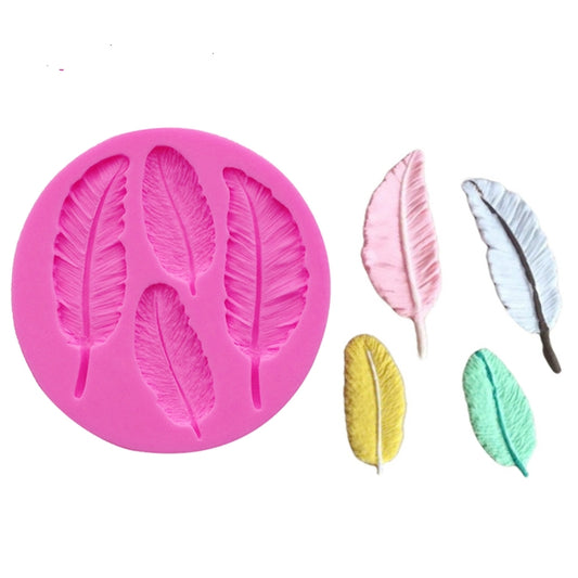 Feather Silicone Mold Fondant Cake Chocolate Decoration Mold by bashfashion