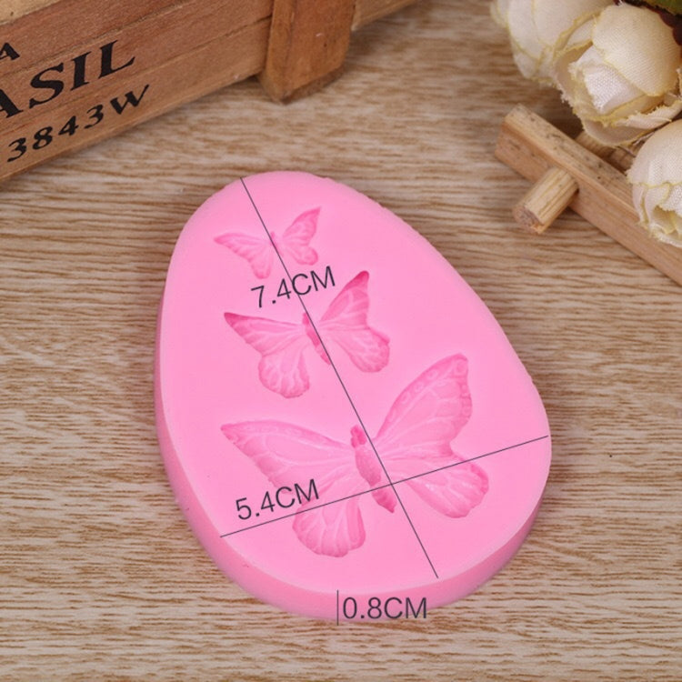2 PCS Simulation Butterfly Fondant Silicone Mould Handmade Soap DIY Cake Decorating Chocolate Lace Baking Tools by bashfashion