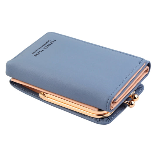 Short Wllet Lady Small Wallet Multi-Card Three Fold(Blue) by bashfashion