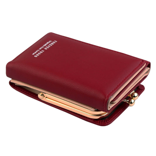 Short Wllet Lady Small Wallet Multi-Card Three Fold(Red) by bashfashion