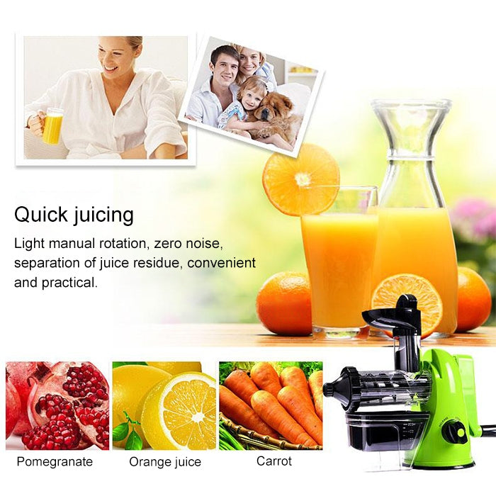 Multifunction Home Manual Juicer Apple Orange Wheatgrass Portable DIY Juicer(Green) by bashfashion