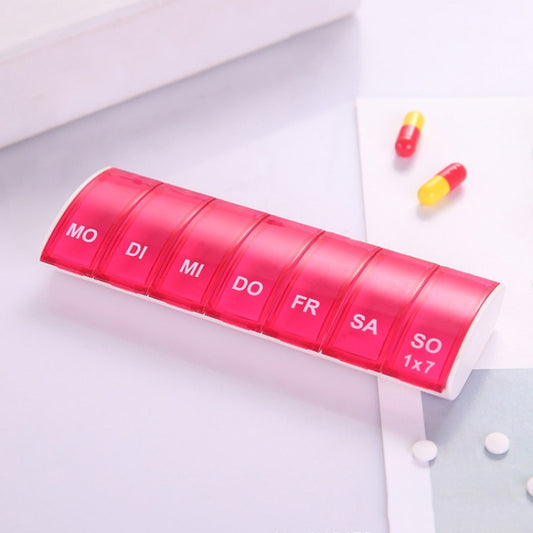 Portable Seven-part Mini Storage Pill Box(Red) by bashfashion