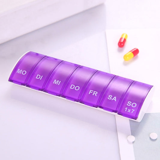 Portable Seven-part Mini Storage Pill Box(Purple) by bashfashion