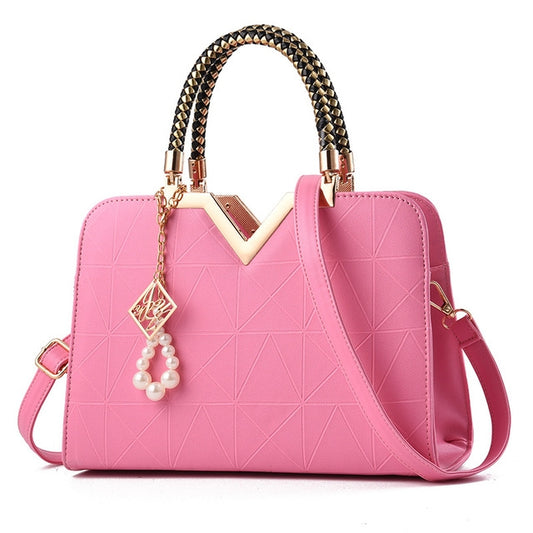Summer Female Phone Pocket Zipper Handbags Flap Leather Shoulder Crossbody Bags(Pink) by bashfashion