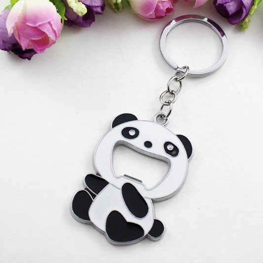 Cartoon Animal Shape Beer Bottle Opening Tool Opener Panda Keychain Pendant by bashfashion