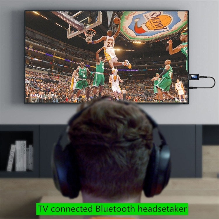 2 in 1 Bluetooth 5.0 Adapter USB Drive-free Wireless Audio Transmitter Receiver with LCD Display by bashfashion