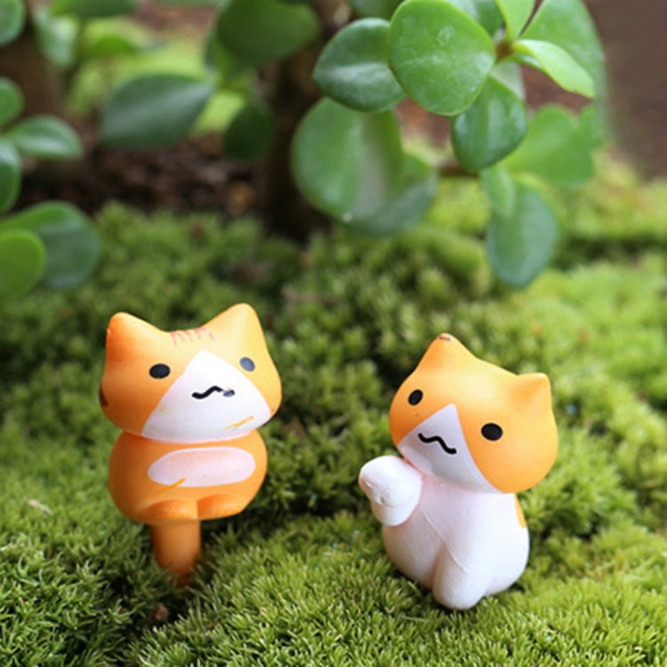 2 Sets Fleshy Flower Pot Moss Micro Landscape Doll Cute Cat Decoration Doll Cake DIY Assembly Ornaments by bashfashion