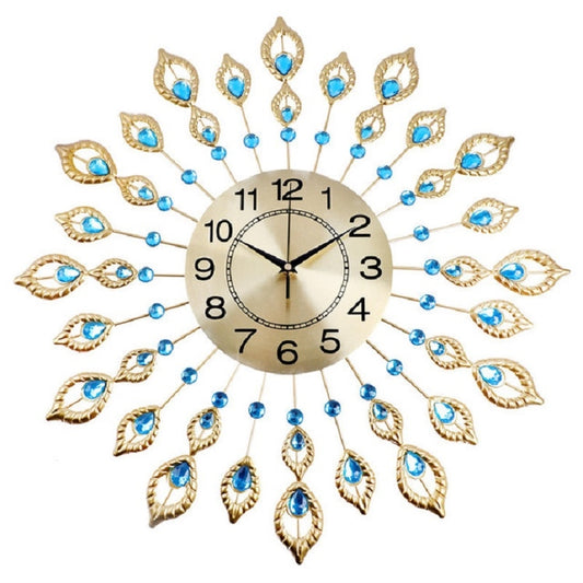 Creative Peacock Wall Clock Personality Mute Living Room Decoration Clock, Size:60 cm(Gold) by bashfashion