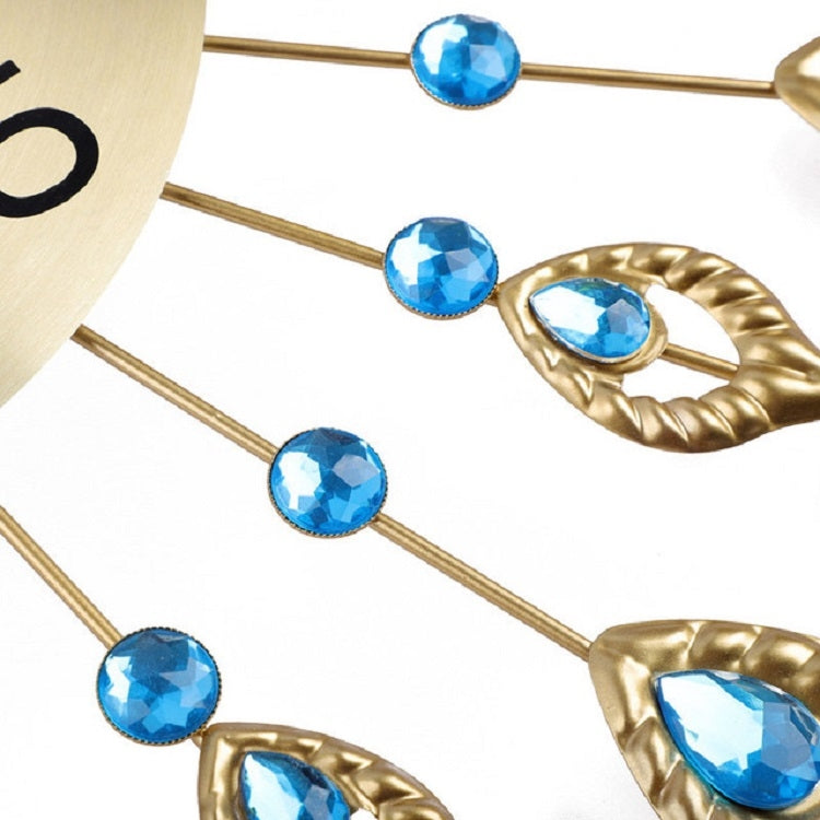 Creative Peacock Wall Clock Personality Mute Living Room Decoration Clock, Size:60 cm(Gold) by bashfashion