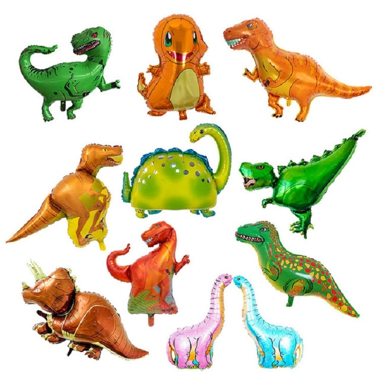 2 PCS Dinosaur Modeling Aluminum Foil Balloon Children Birthday Decoration Party Supplies Toy, Size:Large, Style:Green Tyrannosaurus by bashfashion