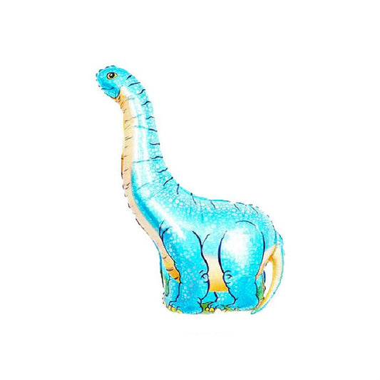2 PCS Dinosaur Modeling Aluminum Foil Balloon Children Birthday Decoration Party Supplies Toy, Size:Large, Style:Blue Long-necked Dragon by bashfashion