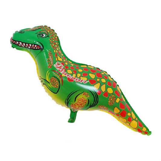 2 PCS Dinosaur Modeling Aluminum Foil Balloon Children Birthday Decoration Party Supplies Toy, Size:Large, Style:Green-spotted Dinosaur by bashfashion