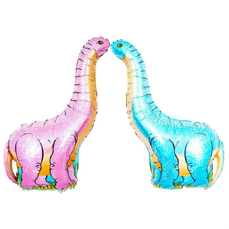 2 PCS Dinosaur Modeling Aluminum Foil Balloon Children Birthday Decoration Party Supplies Toy, Size:Large, Style:Raptor by bashfashion