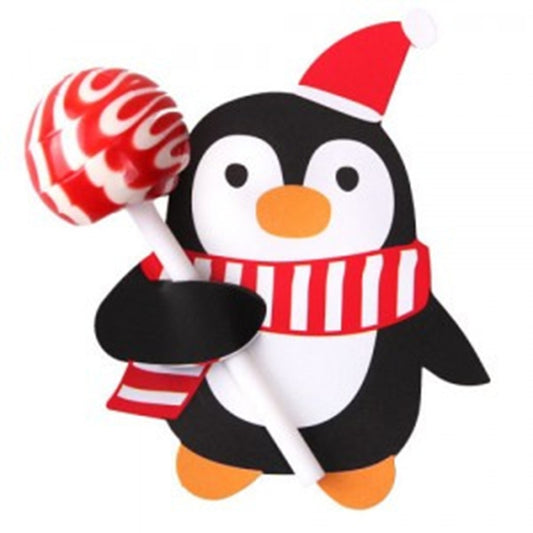 2 Packs Christmas Baking Decoration Cute Santa Penguin Lollipop Paper Card(Penguin) by bashfashion