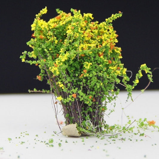 Artificial Handmade Model Material Sand Table Building Bush Flower Finished Flower(Yellow Tangerine Flowerr) by bashfashion