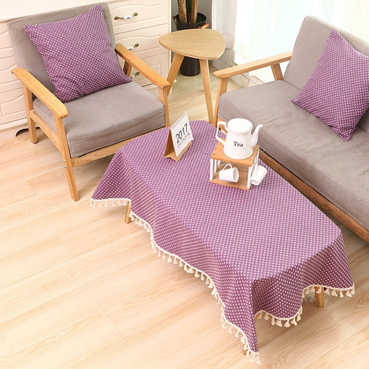 Cloth Cotton Dining Tablecloth Decoration Cloth, Size:90x90cm(Purple Dots) by bashfashion