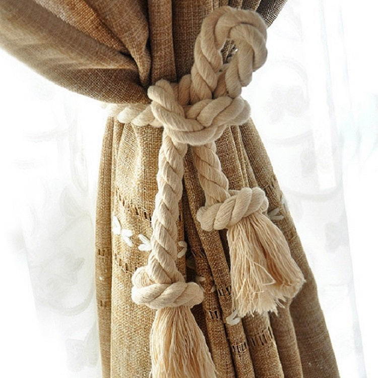2 PCS Thick Cotton Thread Curtain Straps Handmade Cotton Rope Environmental Protection Straps by bashfashion