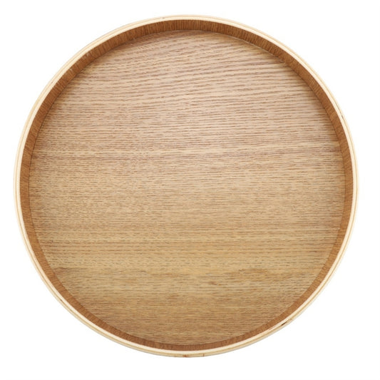 Creative Round Solid Wood Tea Tray Hotel Wooden Tay Storage Tray, Diameter: 24 cm by bashfashion
