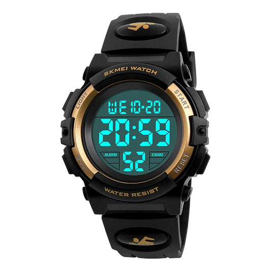 SKMEI 1258 Multifunctional Outdoor Sports Noctilucent Waterproof Wrist Watch, Size: S(Gold) by SKMEI