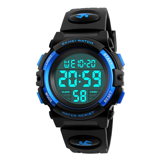 SKMEI 1258 Multifunctional Outdoor Sports Noctilucent Waterproof Wrist Watch, Size: S(Blue) by SKMEI