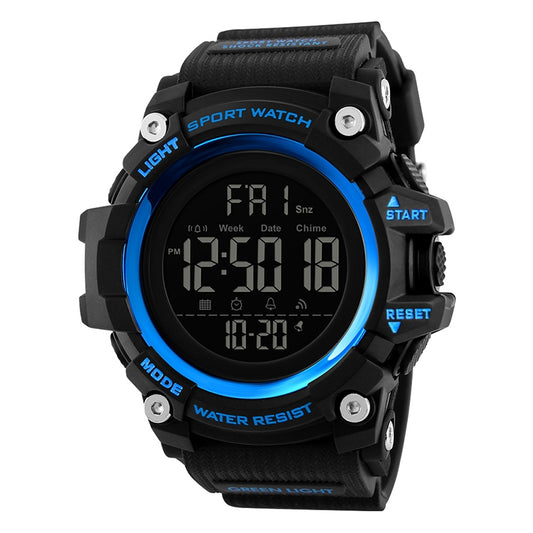 SKMEI 1384 Multifunctional Men Outdoor Fashion Noctilucent Waterproof LED Digital Watch (Blue) by SKMEI
