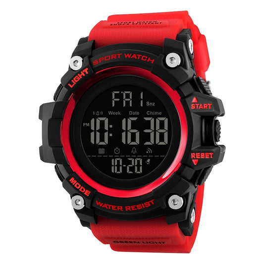 SKMEI 1384 Multifunctional Men Outdoor Fashion Noctilucent Waterproof LED Digital Watch (Red) by SKMEI