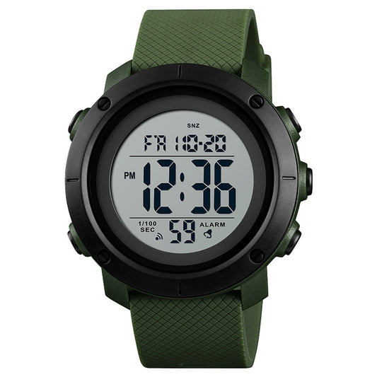 SKMEI 1426 Multifunctional Outdoor Fashion Noctilucent Waterproof White Machine Rubber Ring Digital Watch(Army Green) by SKMEI