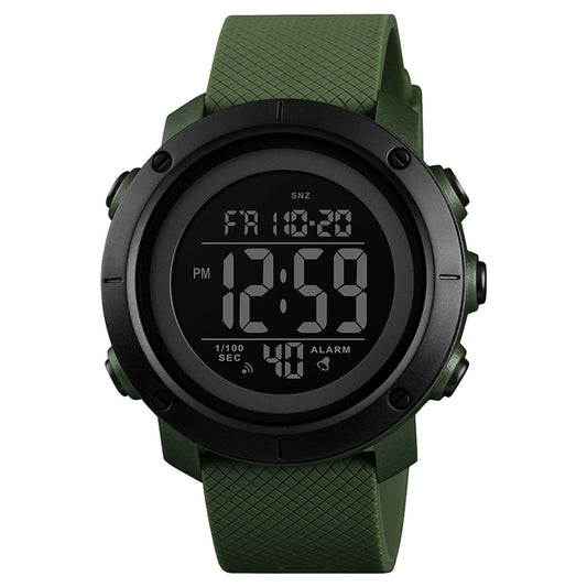 SKMEI 1426 Multifunctional Outdoor Fashion Noctilucent Waterproof Black Machine Rubber Ring Digital Watch (Army Green) by SKMEI