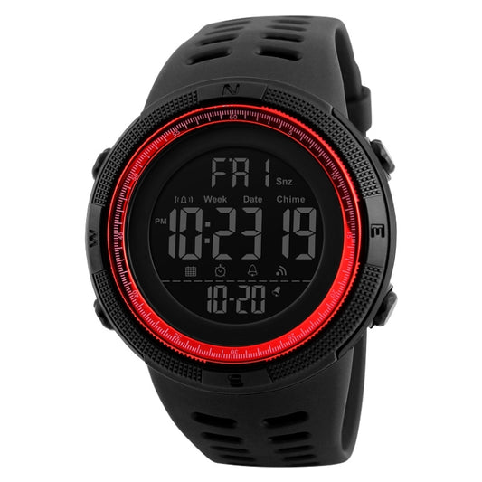 SKMEI 1251 Men Fashionable Outdoor 50m Waterproof Sports Watch Digital Watch with PU Watchband(Black Red) by SKMEI