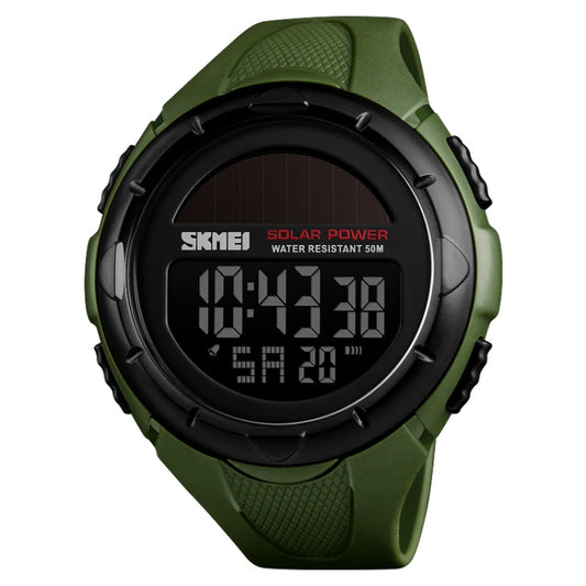 SKMEI 1405 Fashion Solar Power Outdoor Sports Watch Multifunctional 50m Waterproof Men Digital Watch(Army Green) by SKMEI