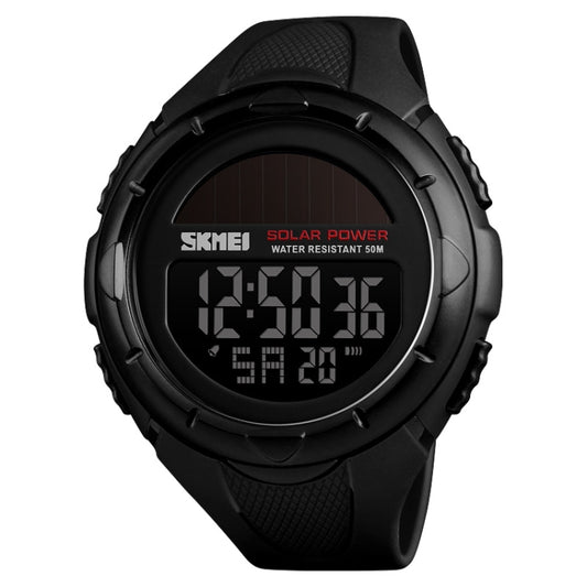 SKMEI 1405 Fashion Solar Power Outdoor Sports Watch Multifunctional 50m Waterproof Men Digital Watch(Black) by SKMEI